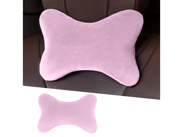 Car Headrest Pillow, Soft Comfortable Memory Foam Automotive Neck Pillow Cushion for Neck Pain Pressure Relief, Universal Fit (Pink)