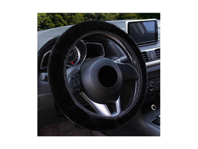 Fuzzy Car Steering Wheel Cover, Anti-Slip Soft Plush Steering Wheel Protector, 15 Inch Elastic Wheel Covers, Universal Vehicle Interior Winter Warm...