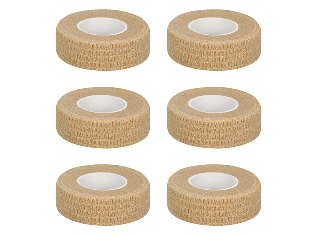 6pcs 1/2in Self Adhesive Bandage Wraps, 5 Yards Skin Color for Sports