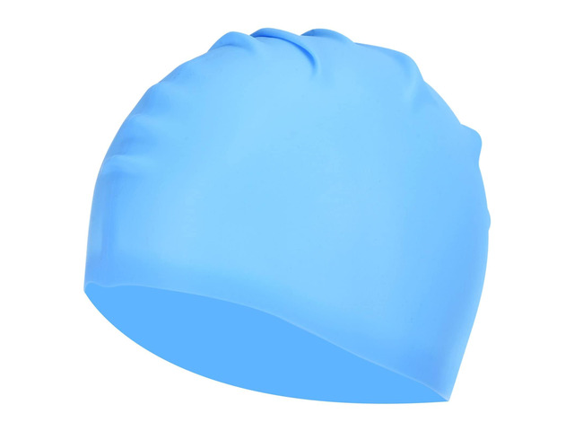 Silicone Swim Cap, Waterproof Swimming Hat Non-Slip Adult Swimming Caps for Women and Men Swim Training Racing, Light Blue