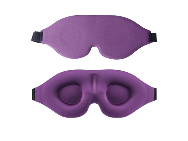 Sleep Mask for Women Men Comfortable Blockout Soft 3D Padded Eye Mask for Sleeping Side Sleeper Friendly Purple