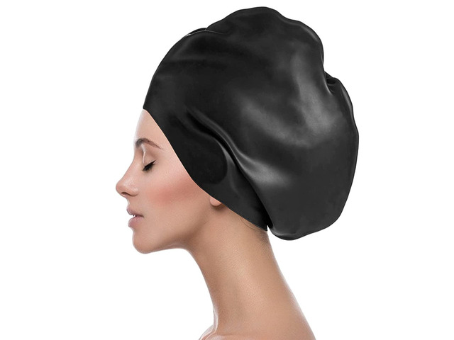 Swimming Cap, Extra Large Swim Cap, Cover Ears Swimming Cap Bathing Hat Silicone Waterproof, with Ear Protection for Unisex Aldult Women Man