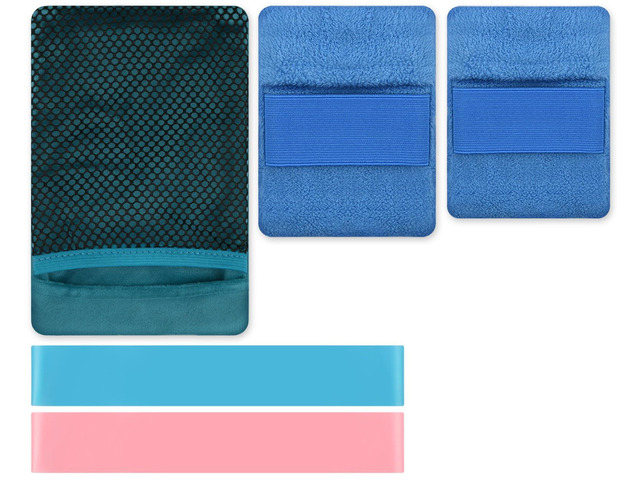 Reusable Sand Remover Bag and Towel Bands Set Beach Accessories Must Haves Set of 5 (3 Sand Removers + 2 Towel Bands)