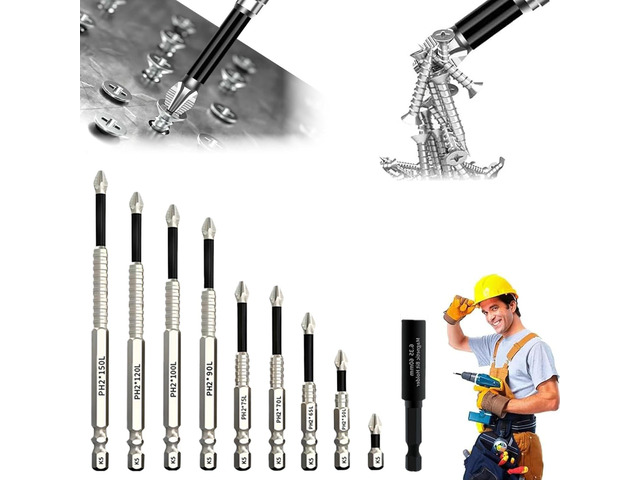 High Magnetic Screwdriver Drill Bit Set, 2025 New Magnetic Screwdriver Bits, Universal Anti Slip Magnetic Electric Screwdriver Set Suitable for...