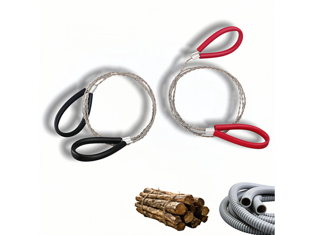 Stainless Steel Wire Saw 2 Pack, 30 Inch Heavy Duty Cable Saw for PVC Pipe Cutting, Survival Saw for Camping Hiking Hunting, Portable Emergency...