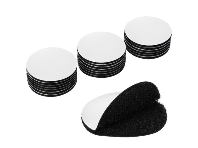 20 Pcs Self Sticky Adhesive Dots, Round Hook and Loop Fastener, Referee Patch Fasteners, Black Double Sided Tape for Home Office DIY Wall Carpet...