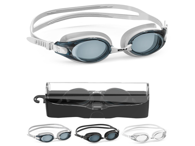 Swimming Goggles HD Anti-fog Swimming Goggles Adults/Youths Both Suitable(Black mirror with white frame)