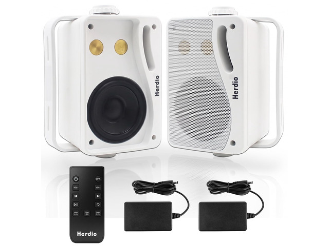 3.5' 200W Outdoor Bluetooth Speakers, IP44 Waterproof Rating and Be Able to Wireless Multi-Connection Up to 20 Units for Patio/Porch/Balcony...