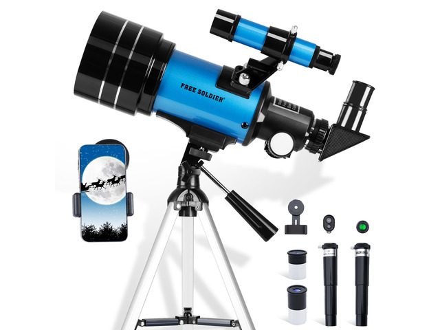 Telescope for Adults Astronomy 70mm Aperture 300mm Focal Length Portable Astronomical Telescope for Beginners Age Over 8 Years Old with Wireless...