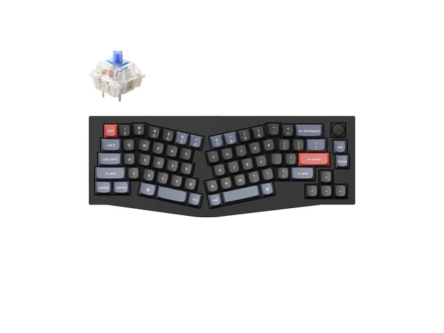 Q8 Wired Custom Mechanical Keyboard with Knob, 65% Alice Layout QMK/VIA Programmable, Hot-swappable Gateron G Pro Blue Switch, Double Gasket...
