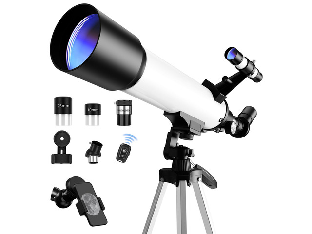 Telescope for Beginners, 70mm Aperture (20X-150X) 500mm Focal Length Refractor Astronomy Telescopes for Planets and Stars, Telescopio with Carry...