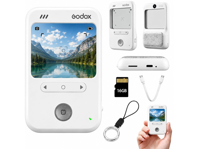 C100 Transparent Viewfinder Camera with 16GB TF Card (Pre-Installed) OTG phone sharing, built-in light meter, photo/video modes, four aspect...