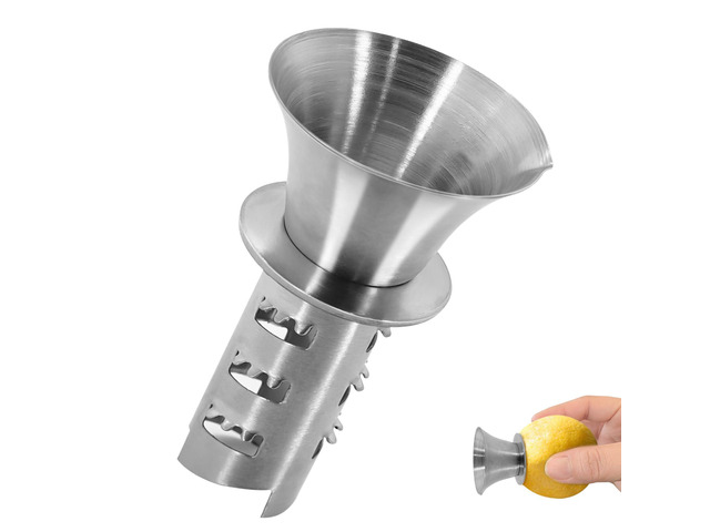 1Pc 18/8 Stainless Steel Manual Lemon Juicer Squeezer, Easy Squeeze Small Hand Juicer and Reamer, Hand Citrus Juicer and Lemon Pourer, Screw Limes...