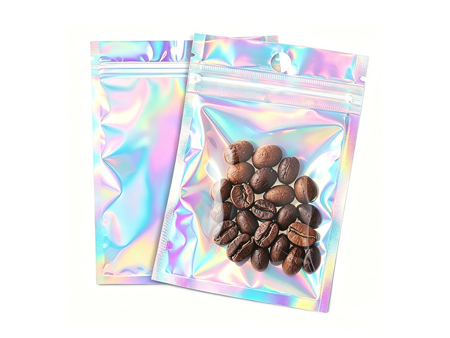 100Pcs Holographic Packaging Bags, 2.7x3.9 inch Resealable Foil Pouch Mylar Sample Bag Great for Small Business and Party Favor Food Storage...
