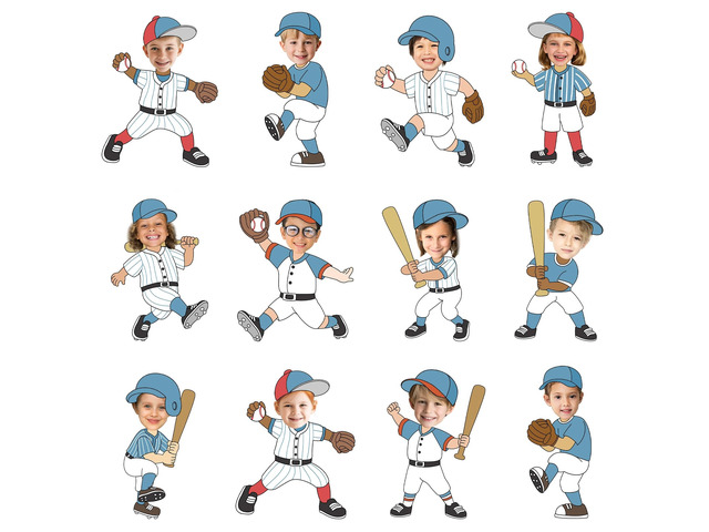 OBUSATT 60 Pcs Baseball Player Theme Cutouts Baseball Bulletin Board Decoration Sports Paper Cut-Outs Classroom Decor for Boy Girl Back to School...