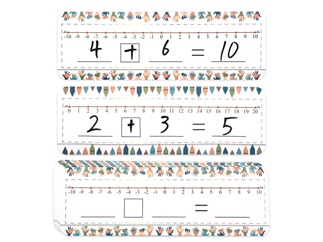 20 Packs Number Line Dry Erase Boards Cards, Double Sided Writable and Erasable Board Card Featuring -10-10 Number Line On One Side 0-20 On The...