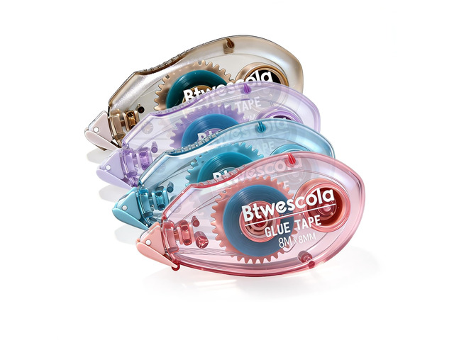 Btwescola Double Sided Tape Roller - 4 Pack Scrapbook Glue Tape Runner Roller for Scrapbooking,Wrapping, Kids Paper,Crafts Gift Wrap for Schools,...