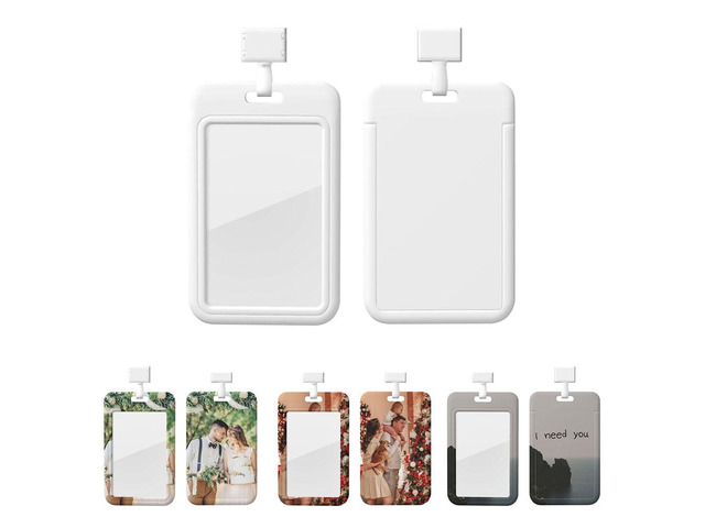 ID Badge Holder, Personalized Photo Logo Text Vertical Card Holder Personalize Card Holder for Office School Id, Credit Cards, Driver Licence for...
