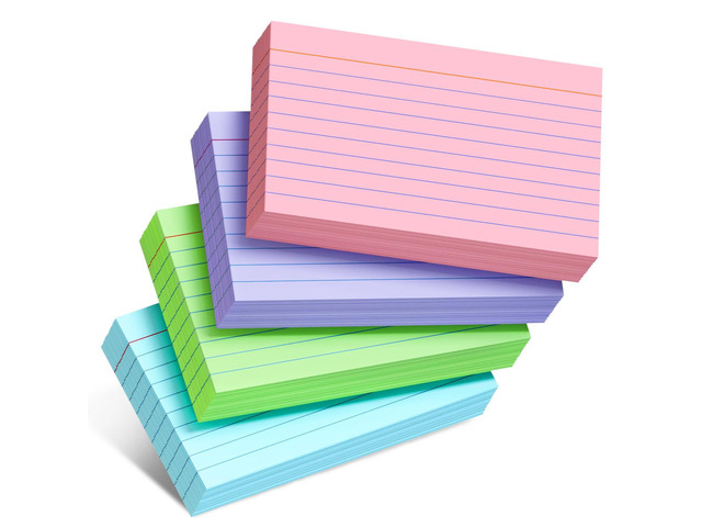 Colored Index Cards 3x5 Inch 200 Count Ruled Index Flash Cards for Studying 180GSM Lined Index Note Cards 3x5 Index Cards, Colored Flashcards 3 x...