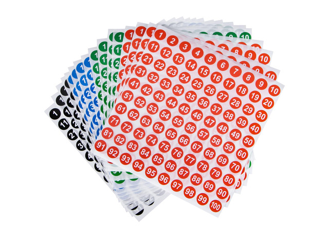 Aruicheng 16 Sheets Small Round Number Stickers - Self Adhesive Labels for Office, Home, Kitchen, Classroom & More