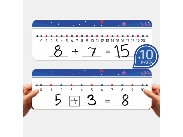 Dinggaogao 10Packs Numbers Line Dry Erase Board Cards, Double Sided 0-10 on one Side and 0-20 on The Other Side; Classroom Must Haves Home Desktop...