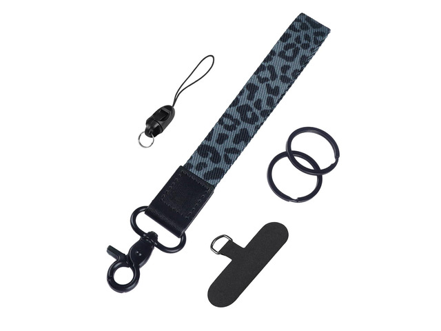 Uniclife Keychain Wristlet, Soft Fabric Key Chain for Car Keys Badges, Cool Wristlet Keychain with 2 Key Rings Tether Tab & Phone Strap, Short...