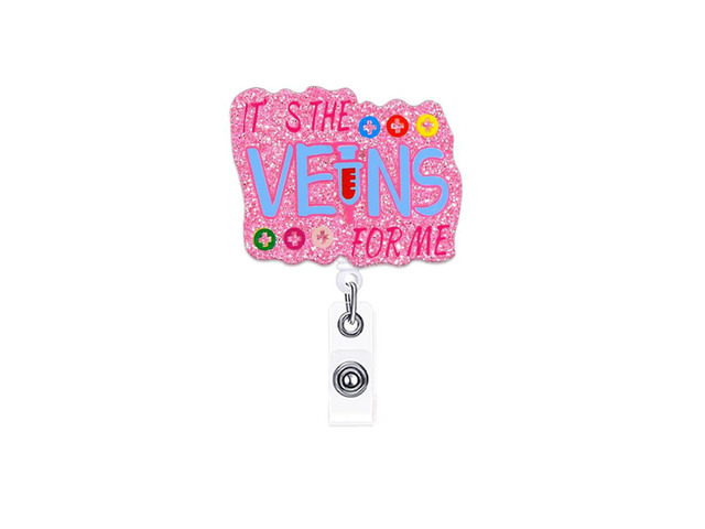 ANDGING Phlebotomy Badge Reel Holder Phlebotomist Nurse Nursing Badge Reels Retractable for Nurses Funny Glitter Acrylic Medical Badge Clip RN LPN...