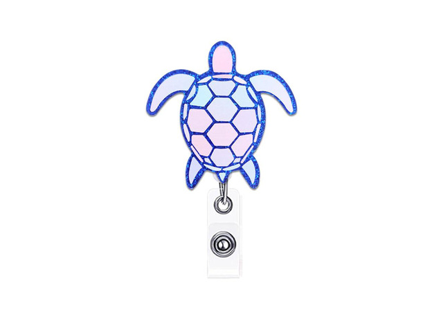 ANDGING Turtle Badge Reel Holder Cute Funny Nurse Medical Nursing Acrylic Badge Reels Retractable for Nurses Glitter Badge Clip RN LPN CNA LVN ID...