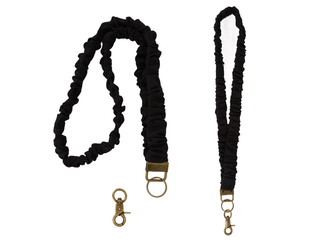 TURAOHU 2-Pack Scrunchie Lanyards for Id Badges and Keys, Teacher Lanyard with Id holder,Black Keychain Lanyard, Stretchy Lanyards for Teachers,...