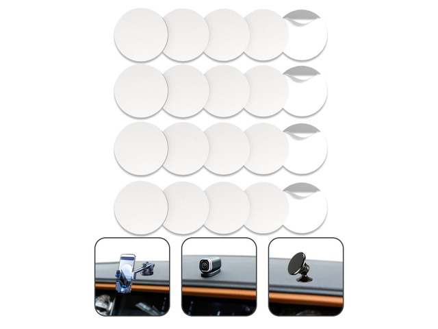 Kelyva Round Adhesive Pads 1 in Clear Double-Sided Tape Dots for Car Dashboard Decorations and Dash Cam Base, Heat Resistant