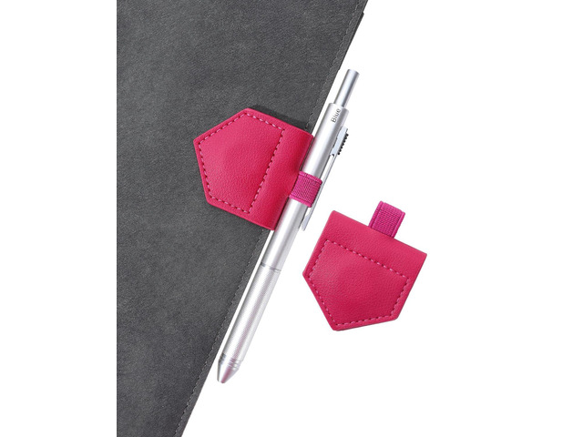 Magnetic Leather Bookmarks with Pen Holder Vegan Leather Book Marks Gifts for Reading Book Lovers Notebook Travelers (Pink-2PC)