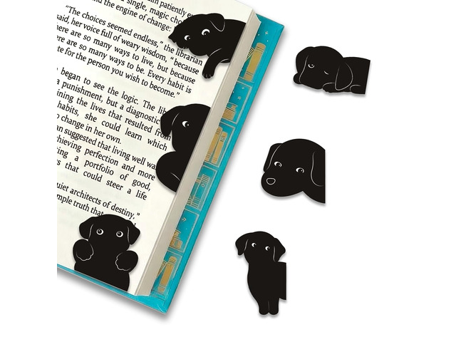 Magnetic Dog Bookmarks 6Pcs Cute Black Labrador Puppy Book Markers for Dog Lovers - Dog Mom Gifts for Women - Bookish Gifts for Book Lovers - Page...