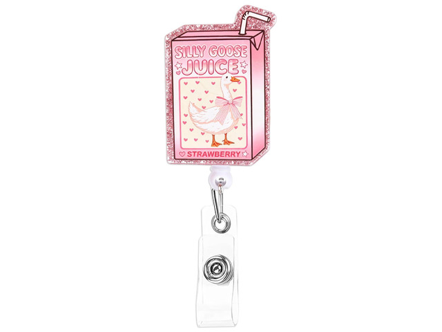 Sillly Goose Juice Funny Retractable Nurse ID Badge Reel Holder with Clip