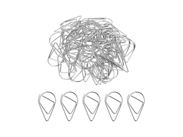 50 Pcs Silver Paper Clips, 1 Inch Stainless Steel Decorative Shaped Paper Clips for Office School Supplies Wedding Invitations (Silver)
