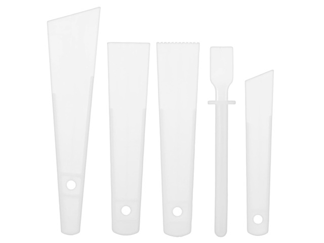 Ymapinc 5Pcs Applicator Glue Spreaders, Woodwork DIY Craft Art Projects Plastic Scraper Sticks for Wood Glue, Easy Clean Spreader for Leatherwork