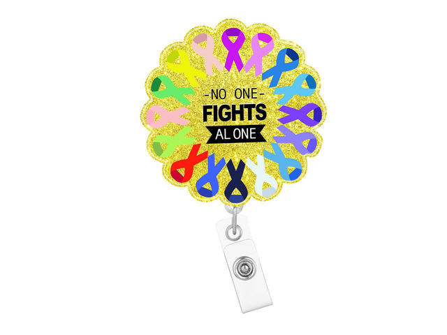 Arakulago Breast Cancer Badge Reel Retractable Oncology Nurse Badge Holder with ID Clip Accessories No One Fight Alone Nursing Medical Assistant RN...