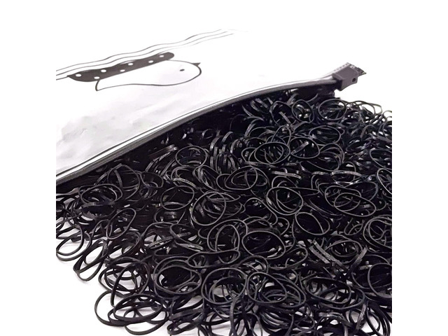 Tesvyns 1500pcs Mini Hair Rubber Bands, Non-slip Rubber Hair Bands for Girls, Elastic Hair Ties(0.5 inch) Black