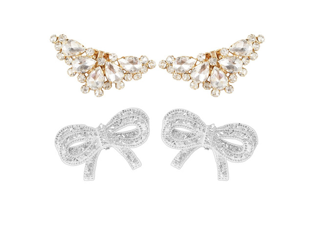 Hubaltuye 4 PCS Shoe Clips for Women Dress Shoes, With 2 Pcs Detachable Clip on Shoe Embellishments and 2 Pcs A Shoe Bow That Needs to Be Glued...
