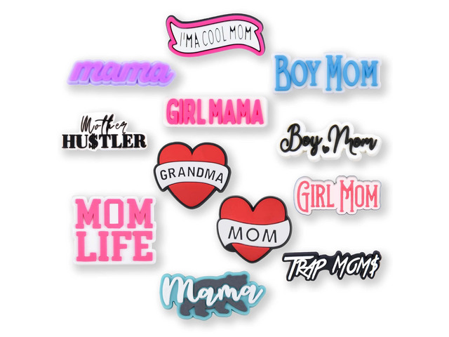 Galiking Mom Shoe Charms Mother 12PCS Grandma Shoes Charms Mommy PVC Mama Cute Clog Pins Mummy Accessories Party Favors Birthday Gifts Holidays...