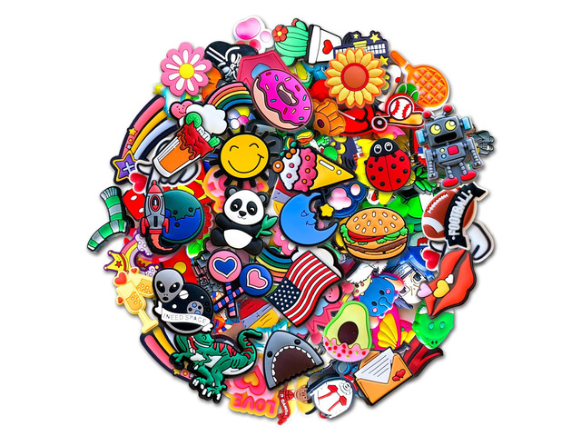 Chionwen 30,50,100Pcs Random Shoe Charms for Clog Decoration, Cute Cartoon Charms Accessories for Gift (30)
