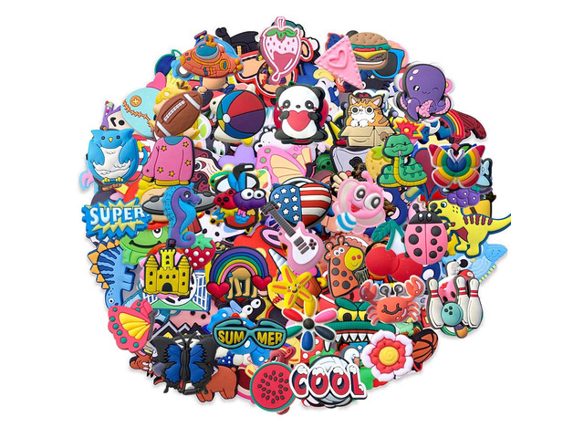 diasstro Lot of 30,50,100 pcs Random PVC Different Shoe Charms for Shoe Decoration