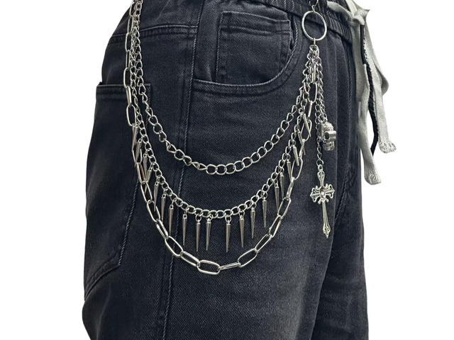 Pants Chain Belt Chain for Men & Women, Wallet Chains Goth Accessories, Heavy Duty Silver Purse Pocket Chain Jean Accessories