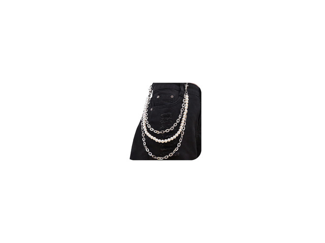 Wallet Chain Pants Chains for Men Women - 3 Layer Multi-Layer Hip Hop Punk Rock Chains with Pendants for Jeans, Bags, Accessories