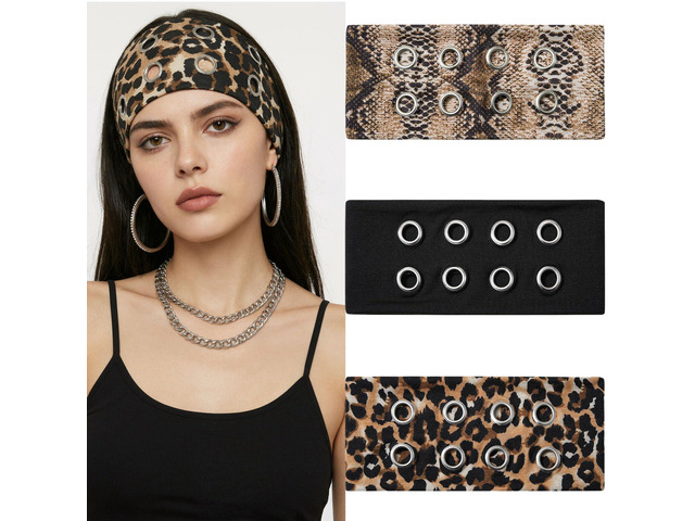 NNCEVM 3Pcs Headbands for Women Wide Hairband Cute Hair Accessories Thick Headband Soft, Stretchy Y2K Style Accessories For Festivals, Outdoor, Gym