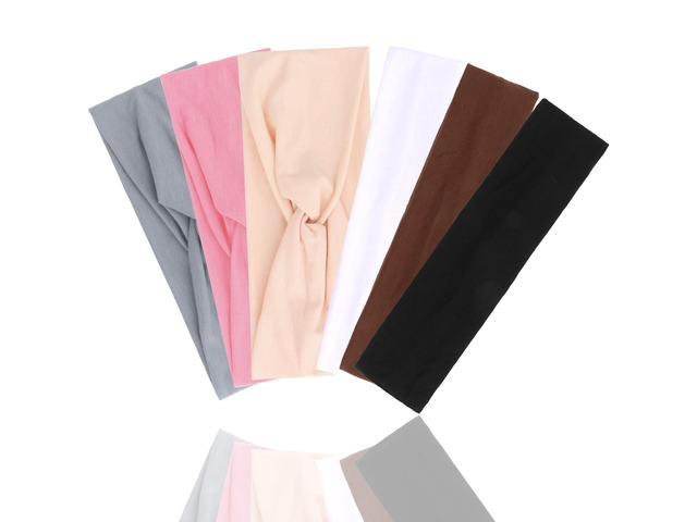 CIEHER 6 Pack Sport Headbands for Women, Stretchy Knotted Headbands Hair Bands Hair Warp for Yoga Running Sports Daily - Soft Fabric &...