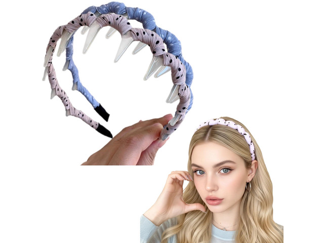 LUKLUKTAISUN 2026 U Shape Fashion Comb Headband, High Cranium Hair Comb for Women, Reversible Korean Hair Bands for Women,Polka dots Headband Gifts...