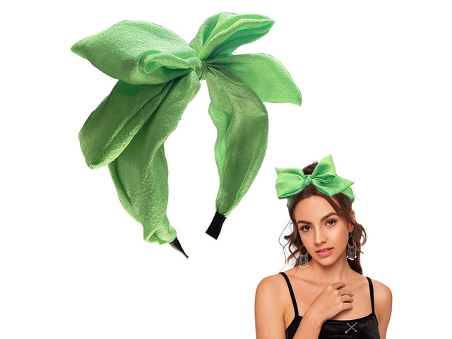 AEGYPIUS Hairband - HAIRBAND with Big Bow for Women and Girls, Green, 1 Count (Pack of 1), Plastic, 1 Piece, Stylish Hair Accessories Choice,...