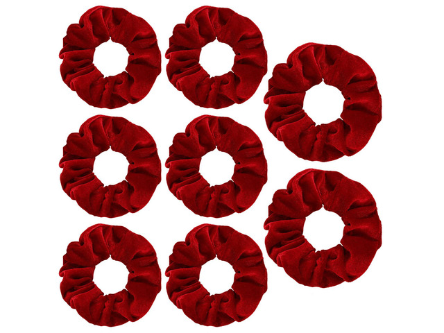 4 Pcs Hair Scrunchies Elastic Hair Band Soft Scrunchy Ropes Ties Red Velvet, Thick Large, Curly Ponytail Holder, Gift for Wristband, Girls Women,...