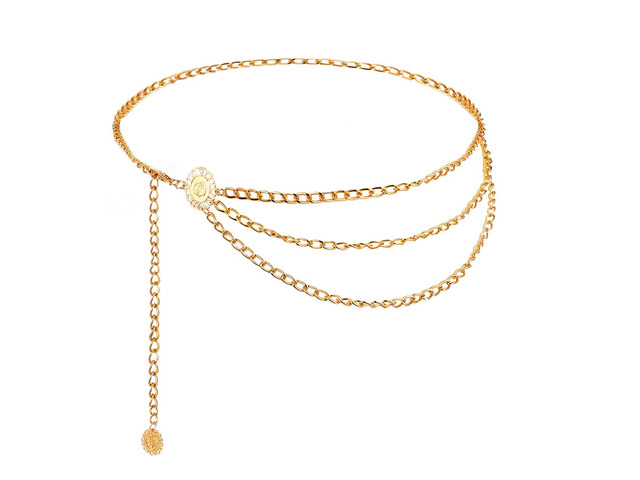 Multilayer Metal Waist Chain Belt for Women, Fashion Adjustable Gold Belts for Woman Body Belly Chain for Women Dress Jeans Trousers Western...