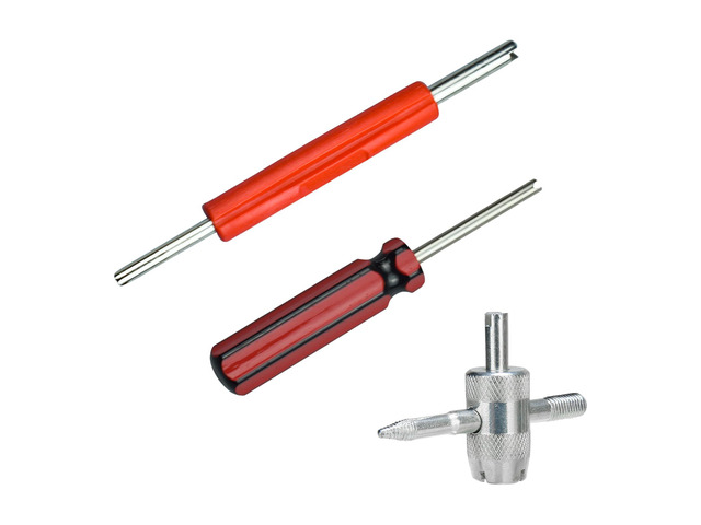 3PCS Tire Valve Stem Removal Tool Kit, Includes Single & Double Heads Valve Core Remover, 4-Way Valves Tool, Multifunctional Tire Installer Repair...